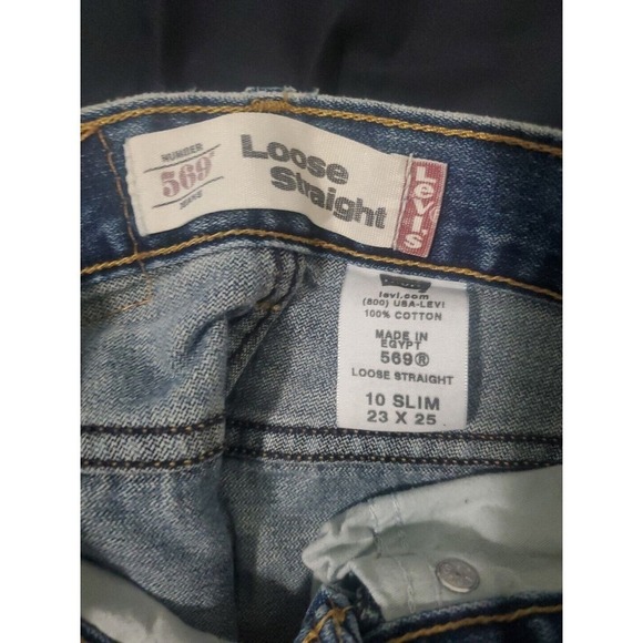 Levis 569 Boys Denim Blue Jean SIZE 10 Slim (23"x23") Loose Straight TEENS - Picture 5 of 5